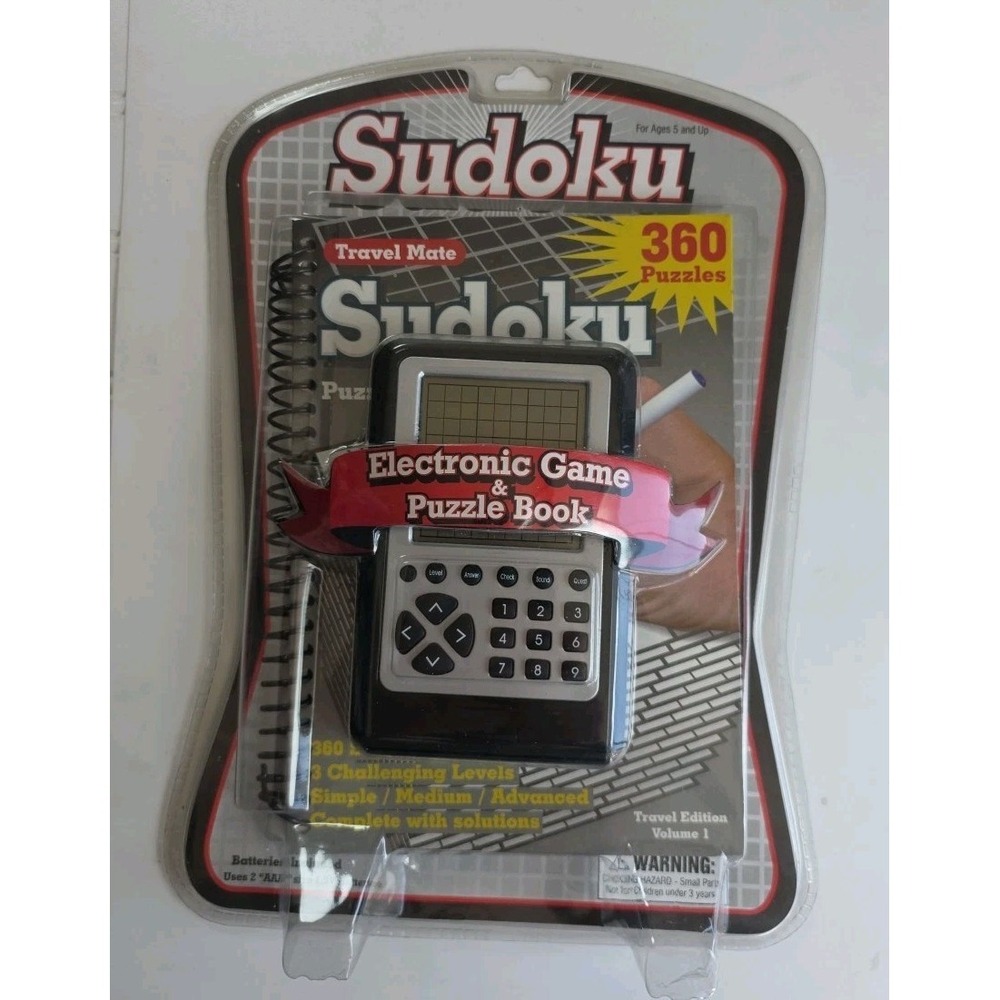 SUDOKU Pocket Electronic Game Puzzle Book Travel Edition‎ 360 Puzzles NEW SEALED